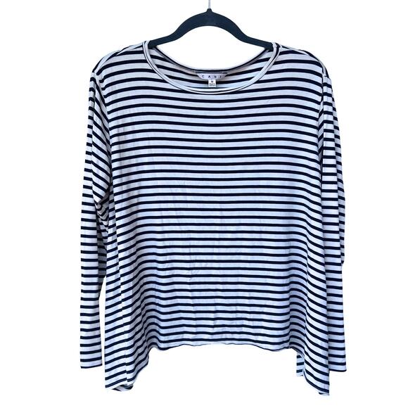 CAbi Tops - Cabi 561 Navy White Striped Sharkbite Asymmetrical Long Sleeve Top M Nautical